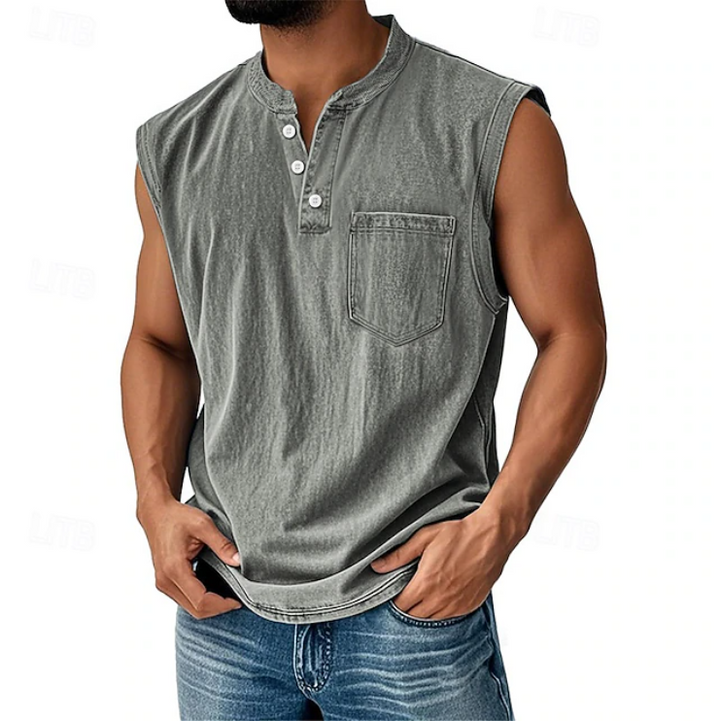 Gerald - Men's Sleeveless Vintage Style Shirt