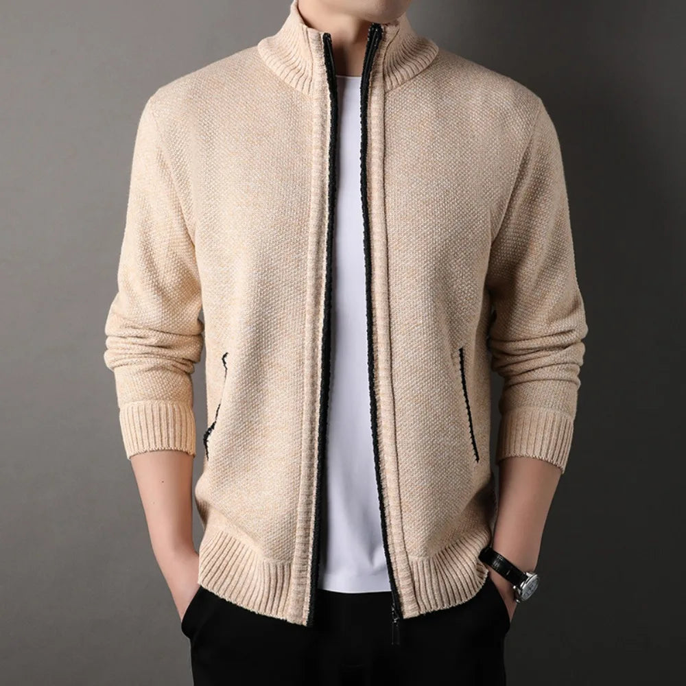 Men's Calvin Knit Jacket Lightweight Full Zip Sweater