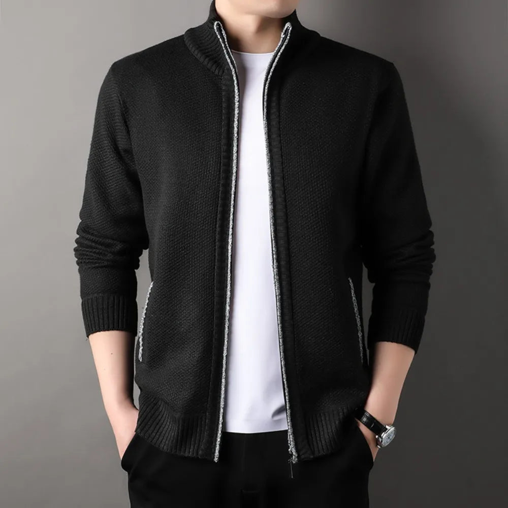 Men's Calvin Knit Jacket Lightweight Full Zip Sweater