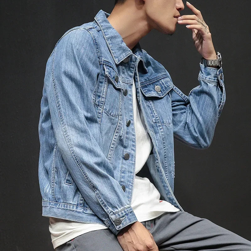 Drift Denim Jacket with a Button Front