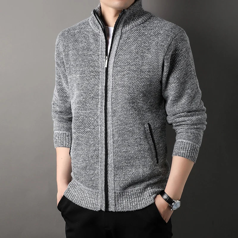 Men's Calvin Knit Jacket Lightweight Full Zip Sweater