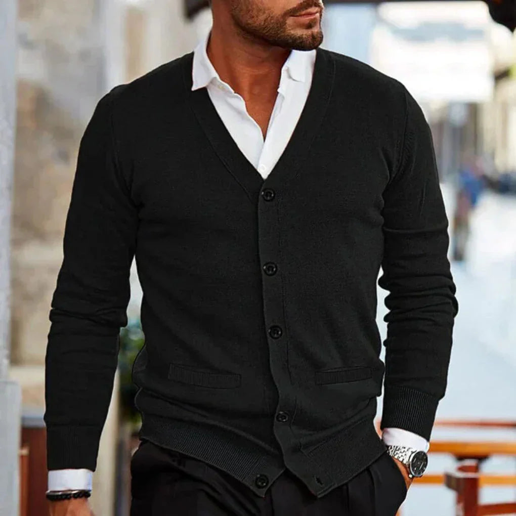 Cardigan décontracté en coton pour homme