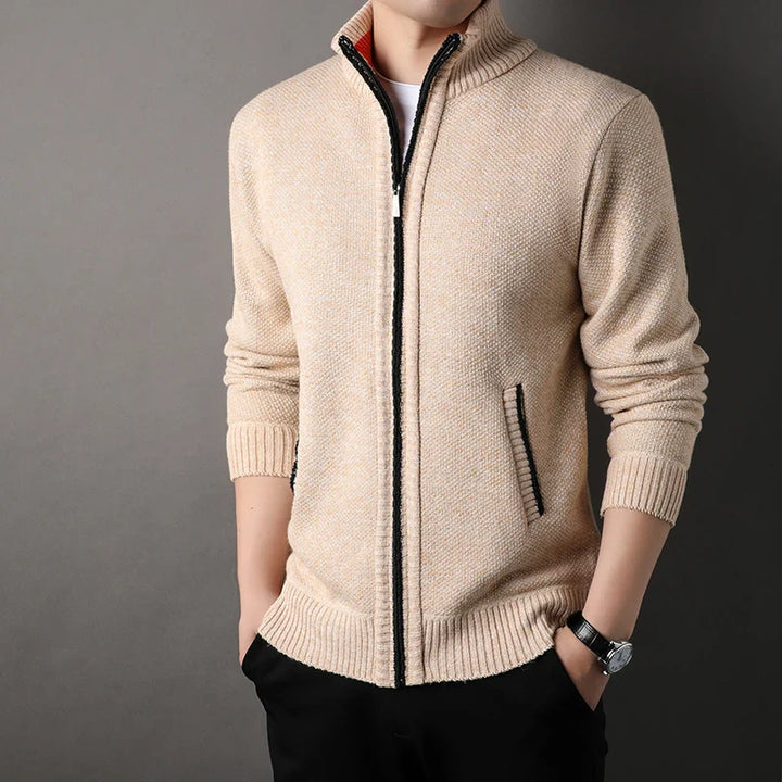 Men's Calvin Knit Jacket Lightweight Full Zip Sweater