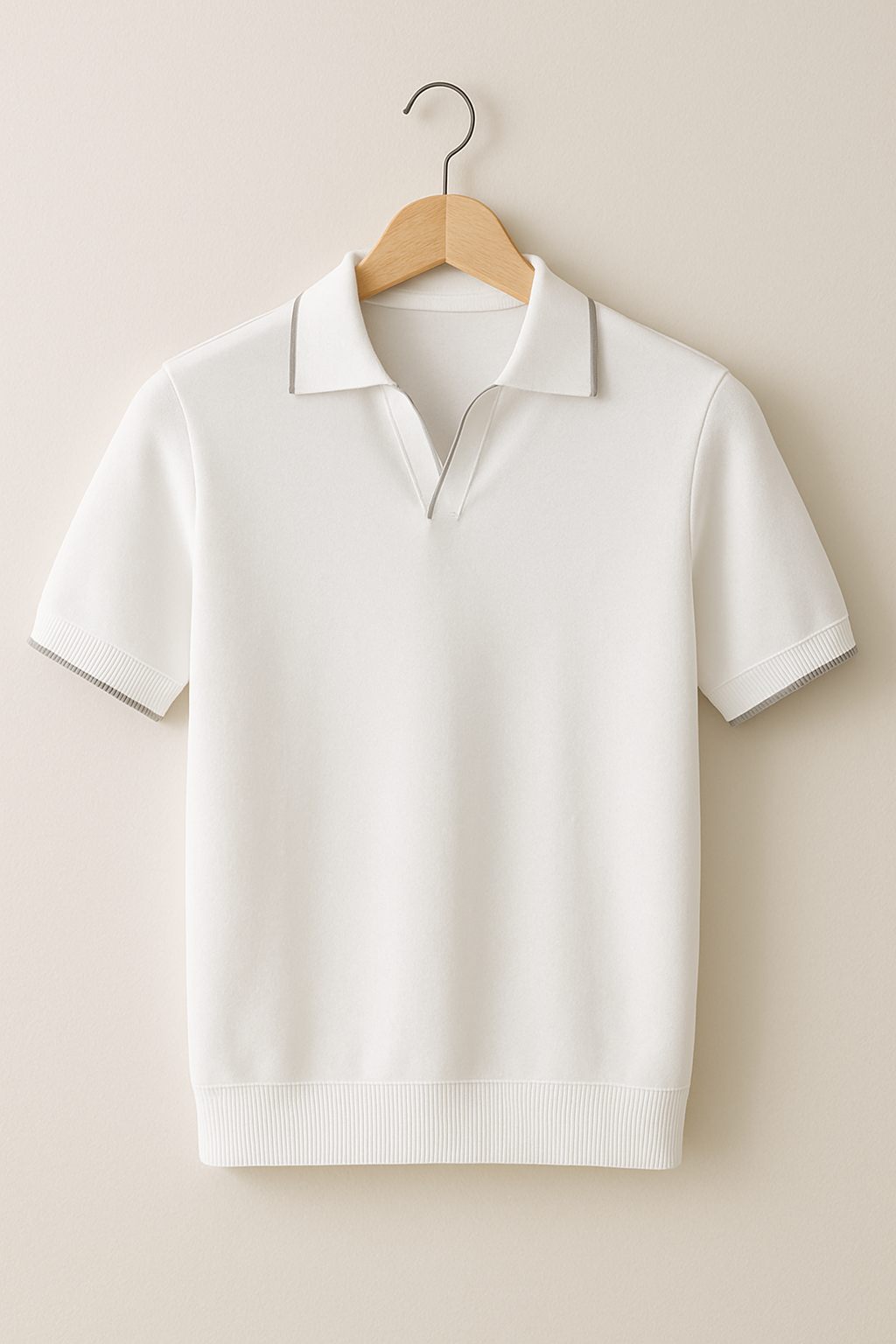 Polo de punto de corte entallado para hombre con ribete en contraste