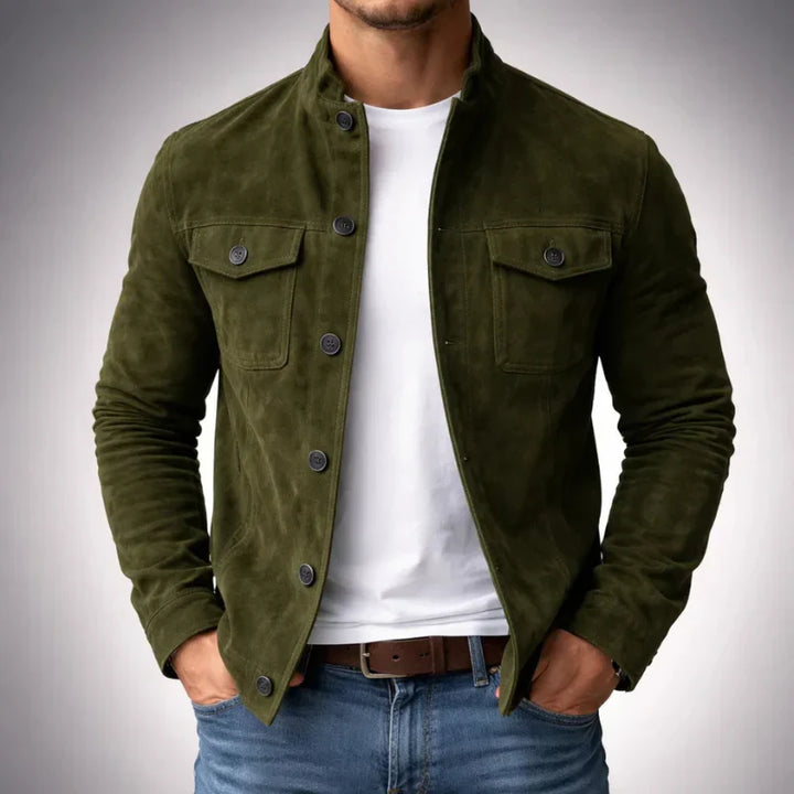 Jacob | Giacca classica in pelle scamosciata con tasche