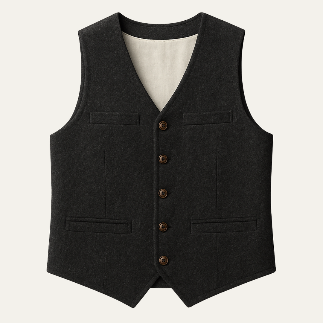 Elegant Vintage Men's Button-Up Vest