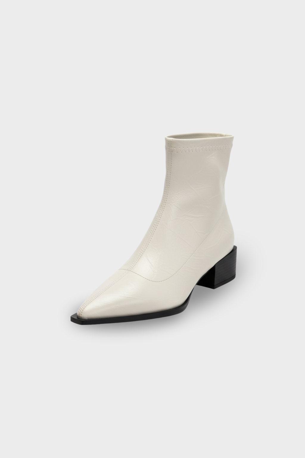 Women’s Pointed Toe Ankle Boots Low Block Heel Slip On Dress Shoes