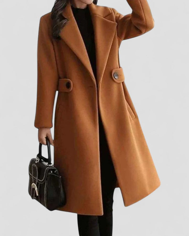 Manteau maxi pour femme à col à revers – vêtement d’extérieur élégant toutes saisons