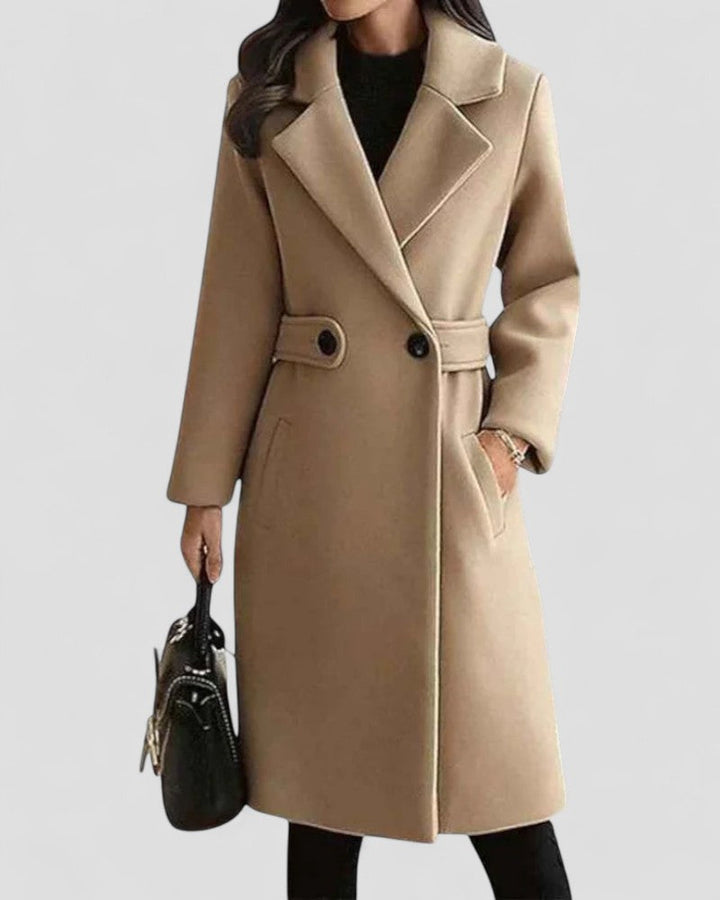 Manteau maxi pour femme à col à revers – vêtement d’extérieur élégant toutes saisons