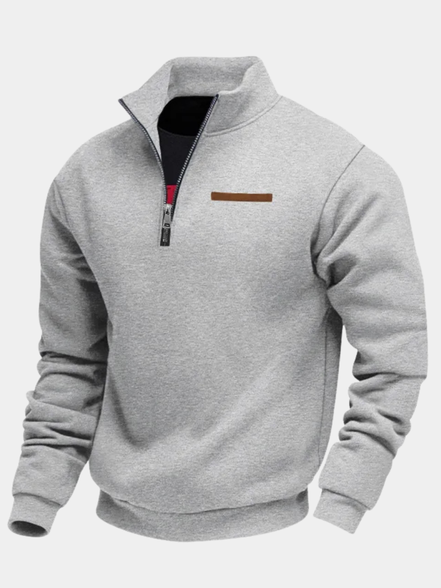Sweat-shirt pour homme | Col montant avec demi-zip