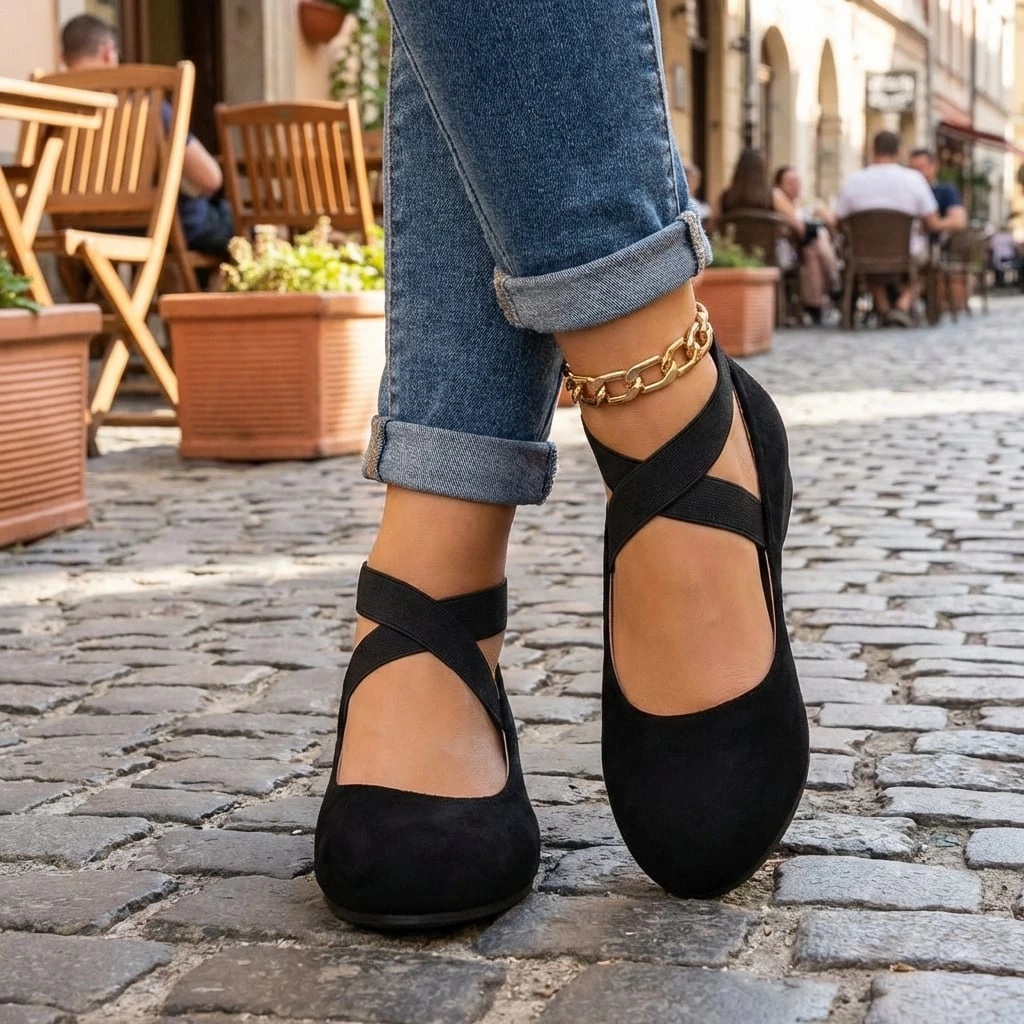 Women's Cushioned Wedge Sandals with Adjustable Cross Straps