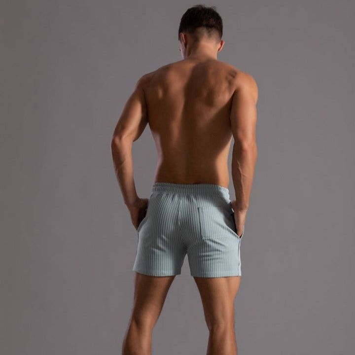 Men's Striped Drawstring Swim Shorts