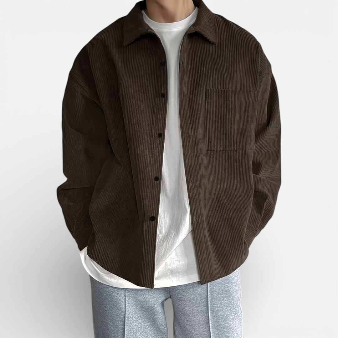 Chaqueta camisera para hombre de corte clásico y elegante informal