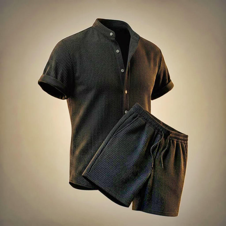 Alex - Conjunto de dos piezas de pana para hombre con mangas cortas