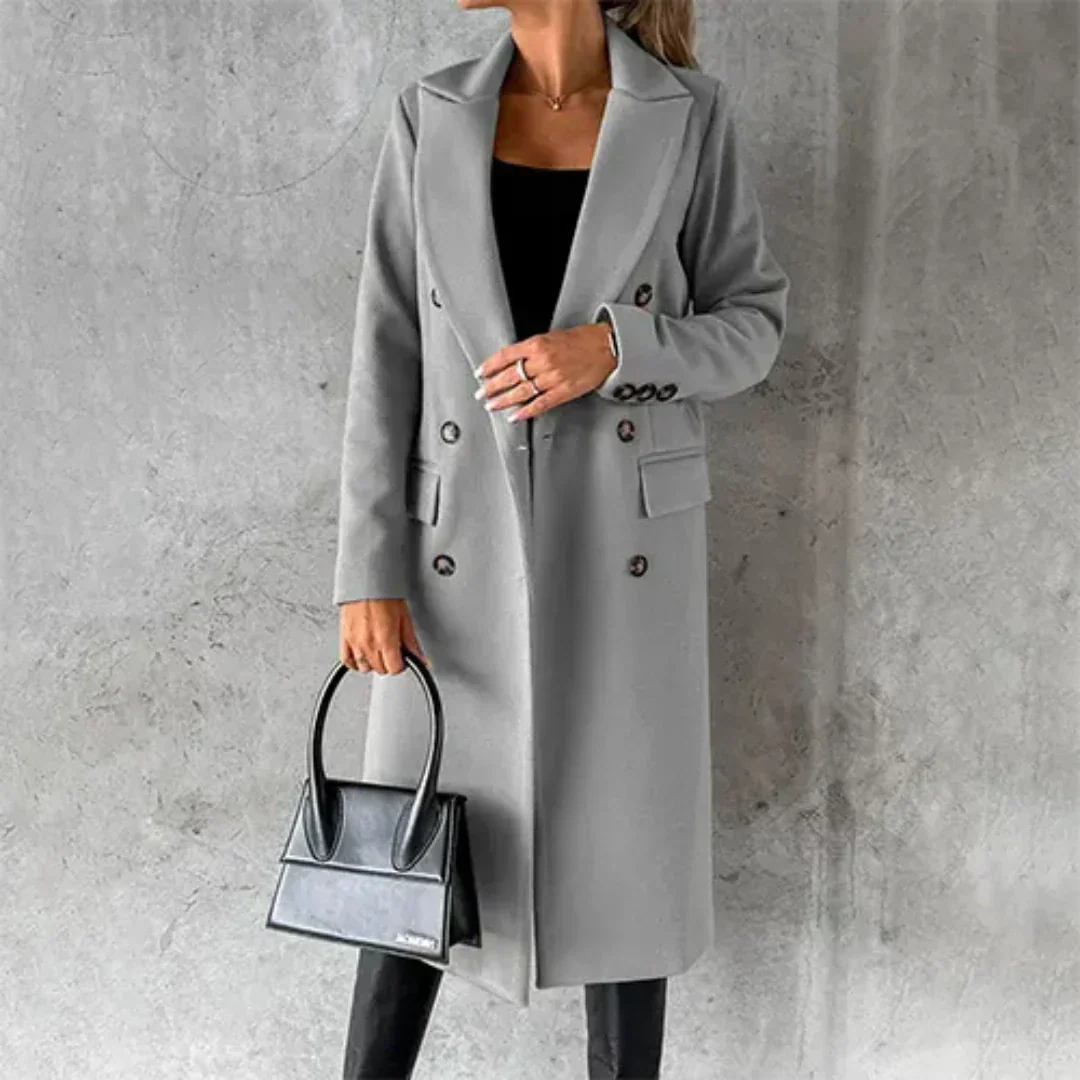 Damen Winter Trench Coat | Doppelreiher Mit Reverskragen