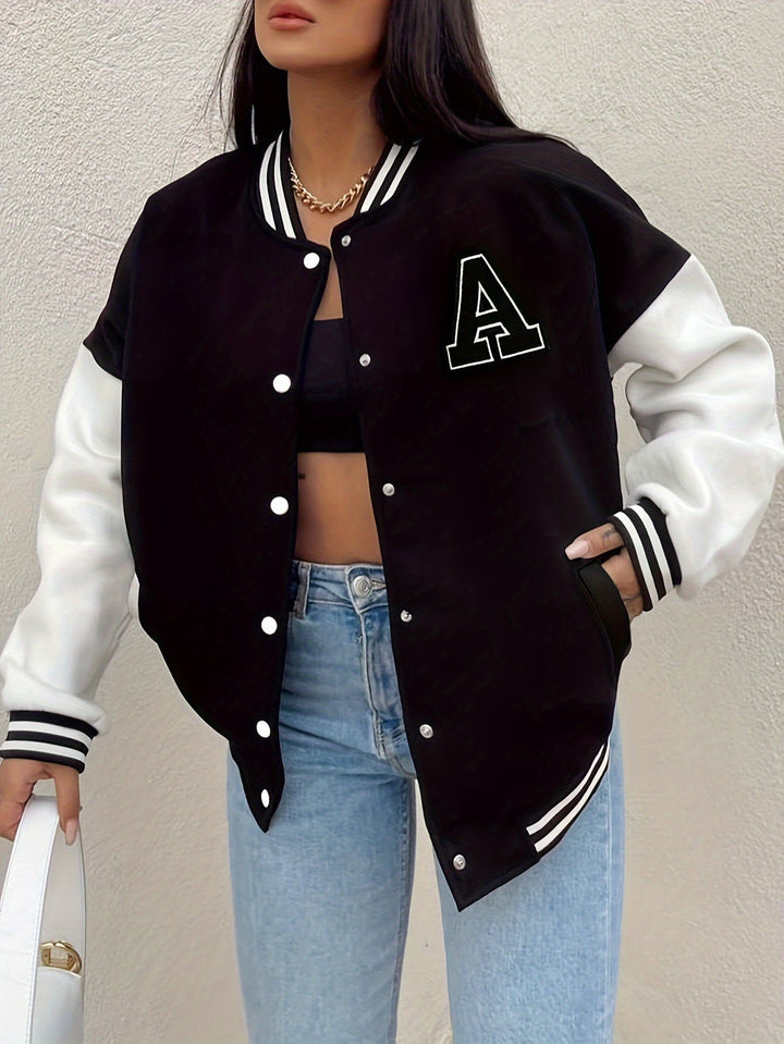 Harper | Γυναικείο casual oversized varsity bomber μπουφάν