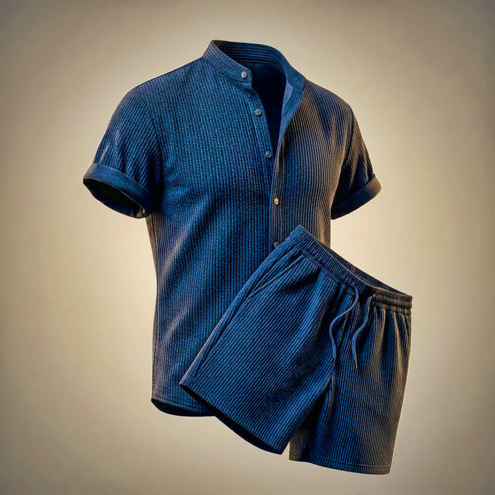 Alex - Conjunto de dos piezas de pana para hombre con mangas cortas