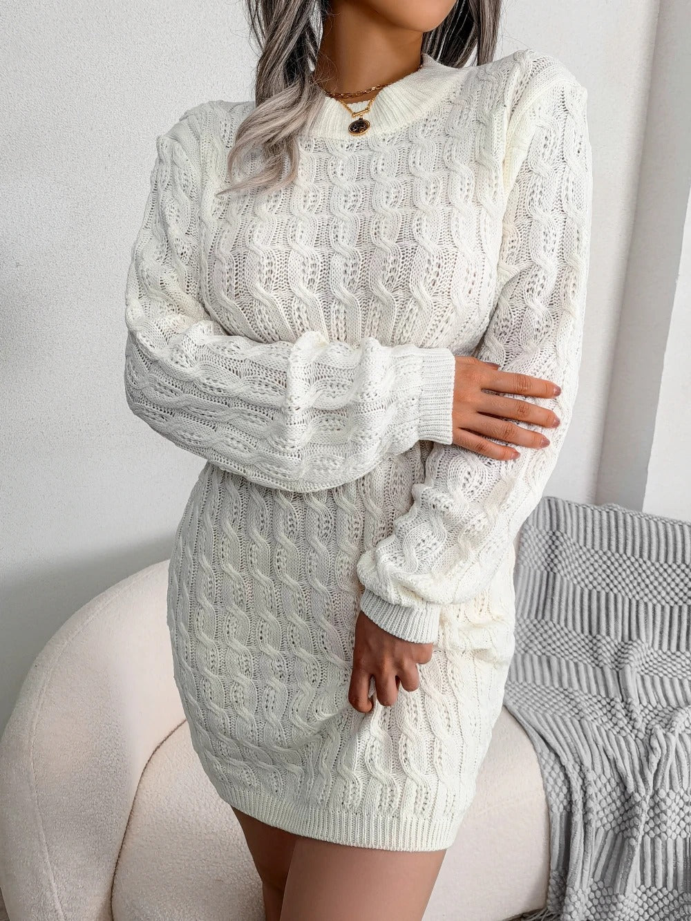 Jade - Miniabito in maglia a coste da donna