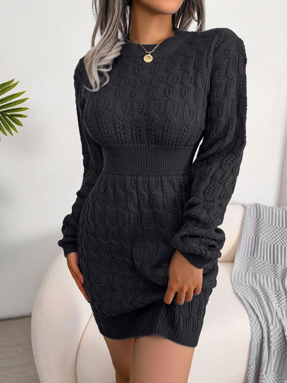 Jade - Miniabito in maglia a coste da donna