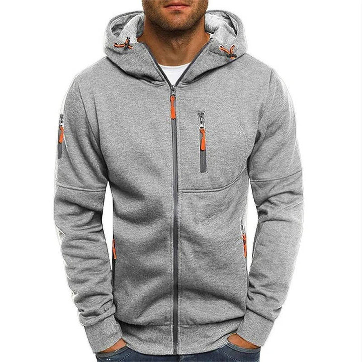 Felpa con cappuccio da uomo con zip integrale