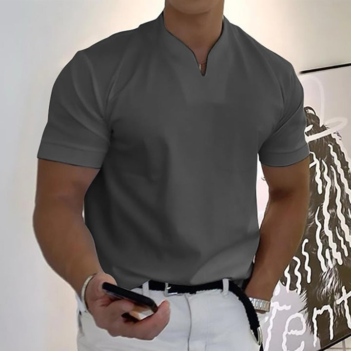 Men’s Casual V-Neck Short Sleeve T-Shirt for Everyday Smart Casual Style
