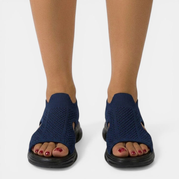Women's Knitted Platform Sandals with Open Toe