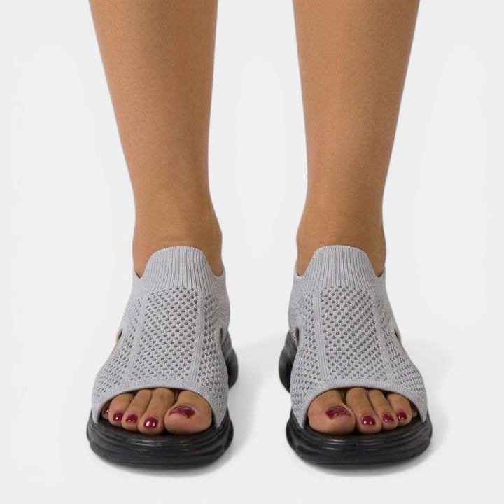 Women's Knitted Platform Sandals with Open Toe