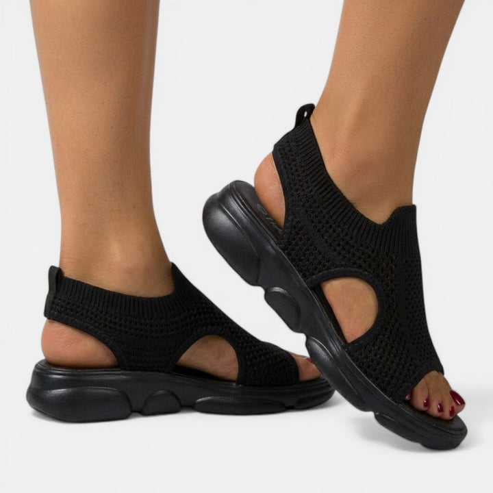 Women's Knitted Platform Sandals with Open Toe