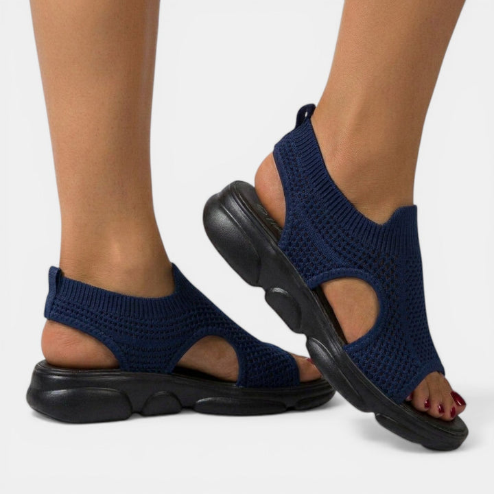 Women's Knitted Platform Sandals with Open Toe