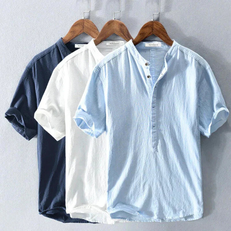 Tomáš - Men's Linen Cotton Blend Shirt Breathable Summer