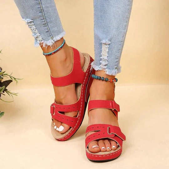 Harriet - Women's Cushioned Platform Wedge Sandals