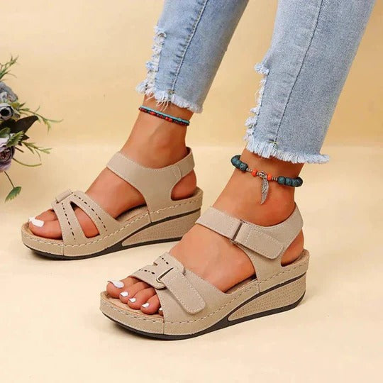 Harriet - Women's Cushioned Platform Wedge Sandals