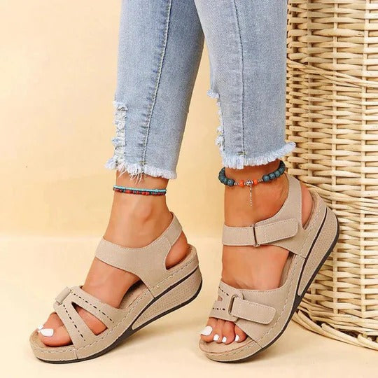 Harriet - Women's Cushioned Platform Wedge Sandals