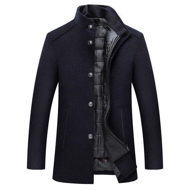 Mollie - Stand Collar Button Up Winter Jacket Men