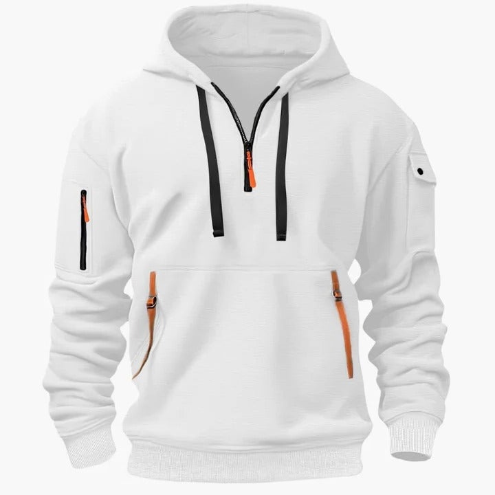 Sudadera con capucha utilitaria para hombre, para todas las estaciones, con bolsillos