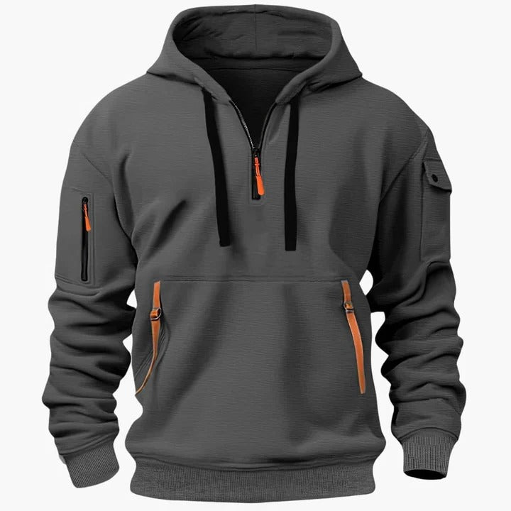 Sudadera con capucha utilitaria para hombre, para todas las estaciones, con bolsillos