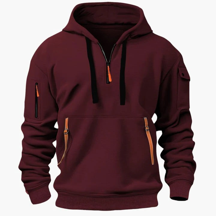 Sudadera con capucha utilitaria para hombre, para todas las estaciones, con bolsillos