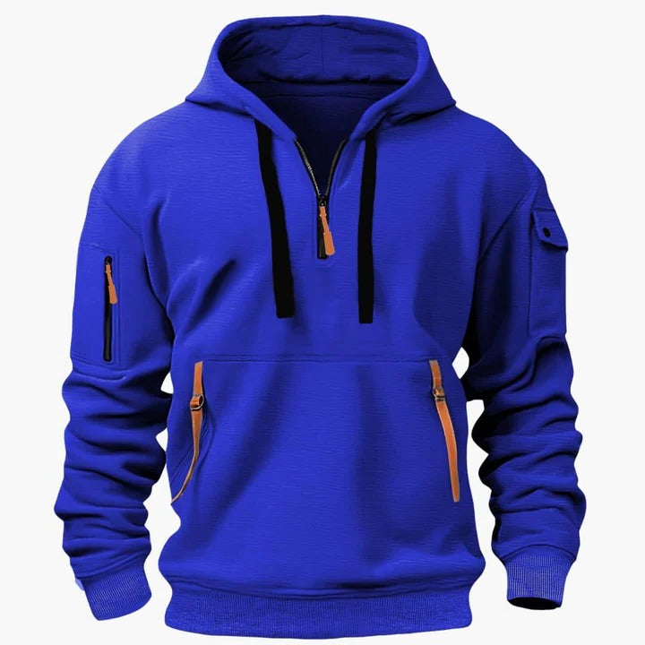 Sudadera con capucha utilitaria para hombre, para todas las estaciones, con bolsillos
