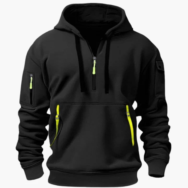 Sudadera con capucha utilitaria para hombre, para todas las estaciones, con bolsillos