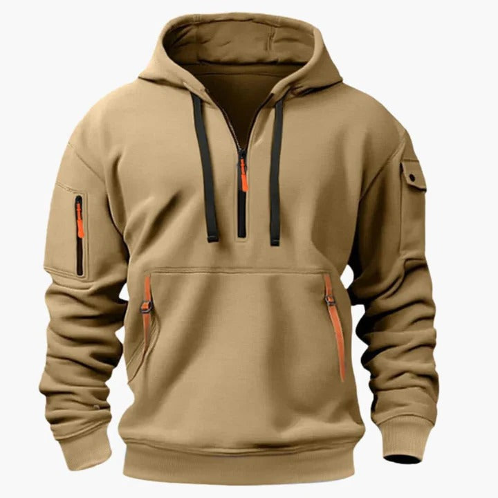 Sudadera con capucha utilitaria para hombre, para todas las estaciones, con bolsillos