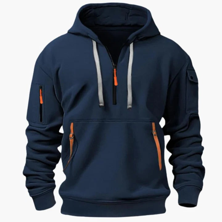 Sudadera con capucha utilitaria para hombre, para todas las estaciones, con bolsillos