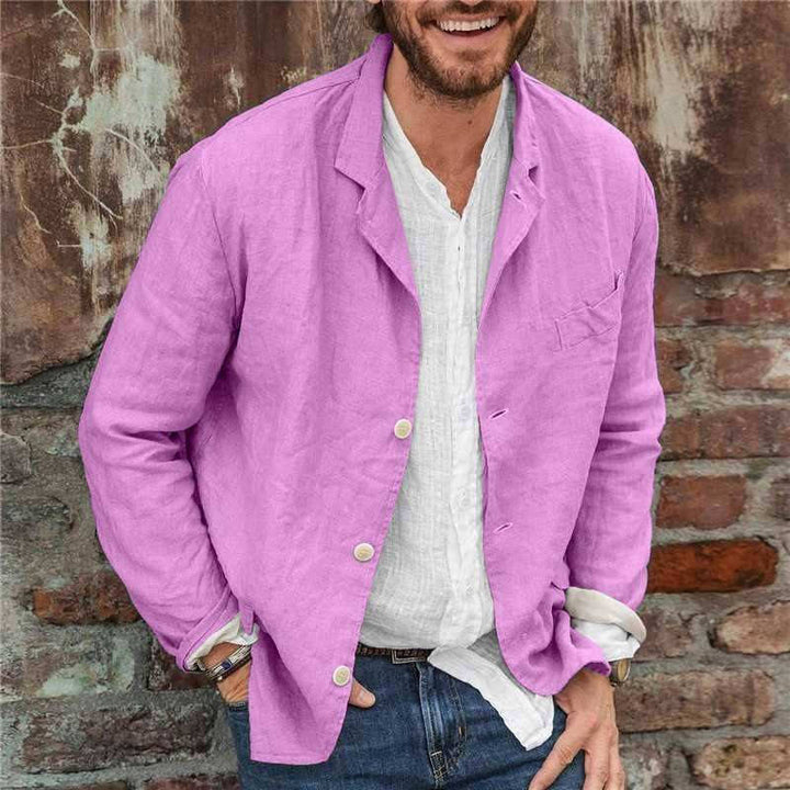 Chaqueta informal de lino para hombre con corte holgado