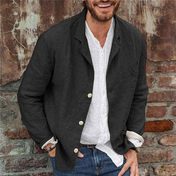 Chaqueta informal de lino para hombre con corte holgado