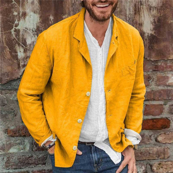 Chaqueta informal de lino para hombre con corte holgado