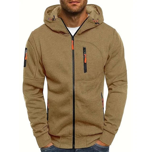 Felpa con cappuccio da uomo con zip integrale