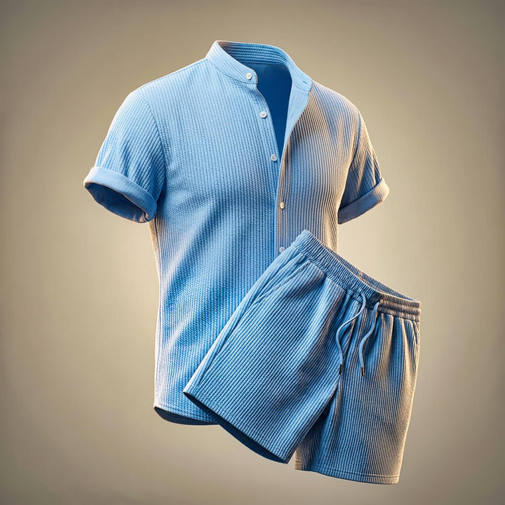 Alex - Conjunto de dos piezas de pana para hombre con mangas cortas