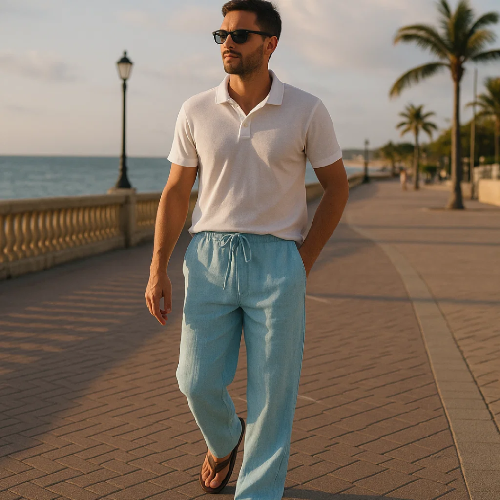 Men's Linen Pants Casual Fit Lightweight Summer