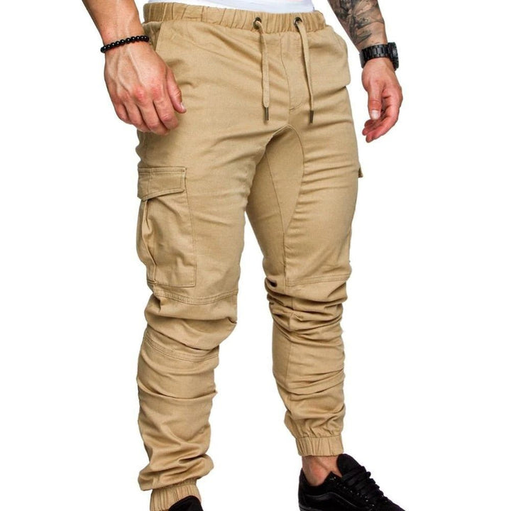 Men's Tactical Cargo Jogger Pants with a Drawstring