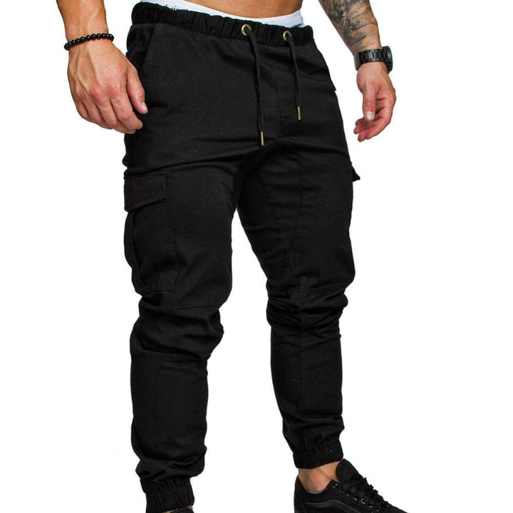 Men's Tactical Cargo Jogger Pants with a Drawstring