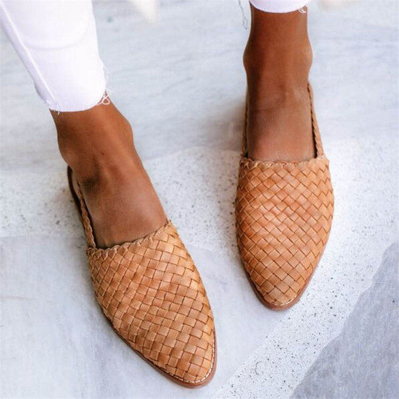 Lucy - Women's Woven Leather Sandals with Adjustable Buckle - photo 2